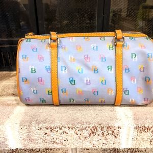 Barrel bag, blue leather, Dooney & Bourke